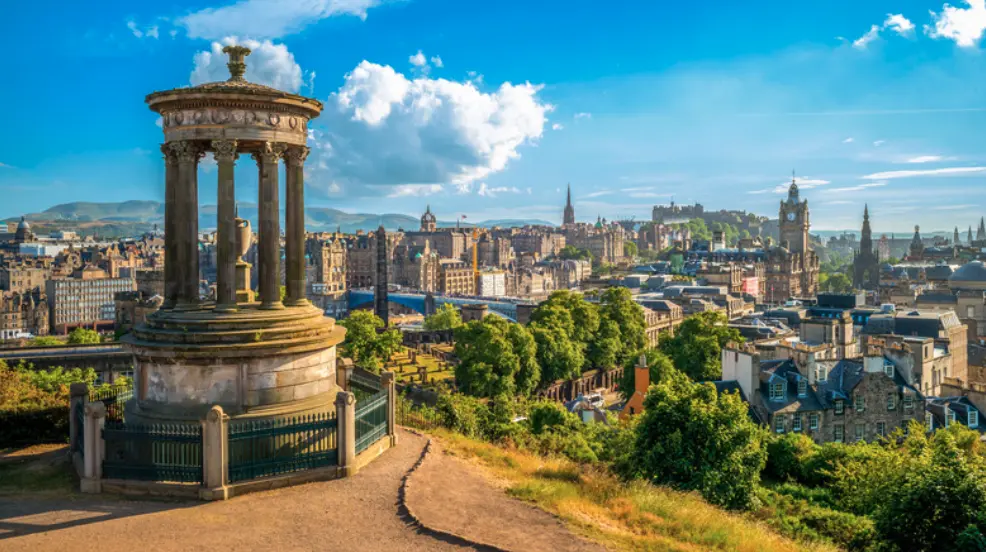 A view of Edinburgh from the top of Calton Hill.